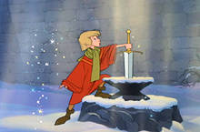 Wart pulls the sword from the stone