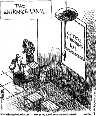 Cartoon: The Critical Thinking Entrance Exam