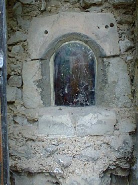 photo of reconstructed anchorhold window at St Julian's