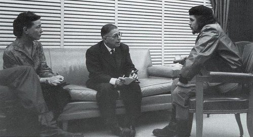 Sartre with de Beauvoir and Che Guevara